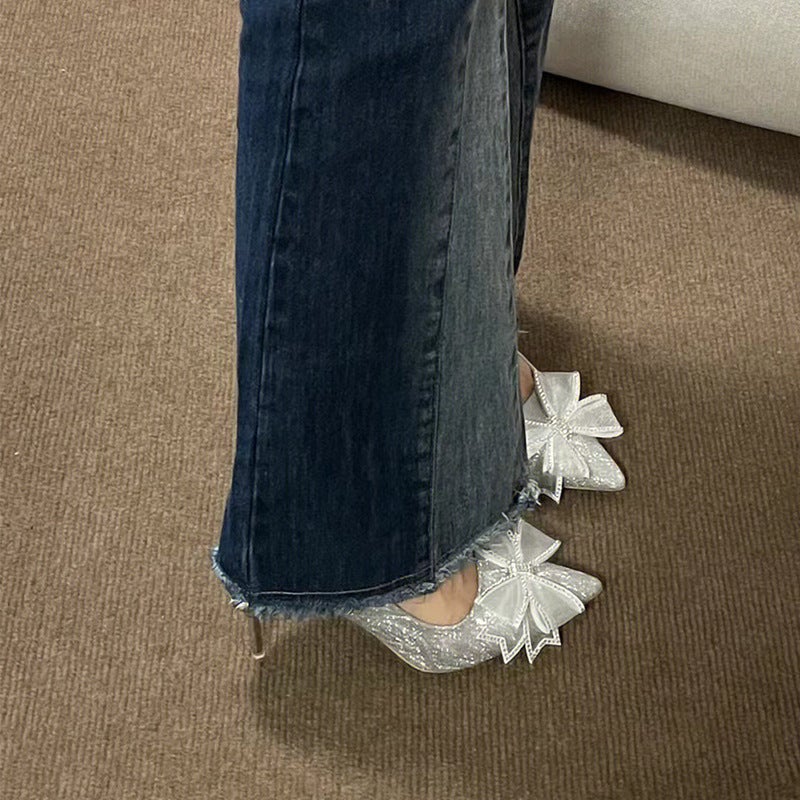 فستان زفاف رئيسي عصري أحذية زفاف أحذية عروس كعب عالٍ كريستالي كعب عالٍ أنيق لرفيقات العروس كوينسيانيرا - Image 3